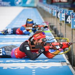 Vanessa Voigt beim Biathlon-Weltcup Oberhof beim liegend Schiessen am...